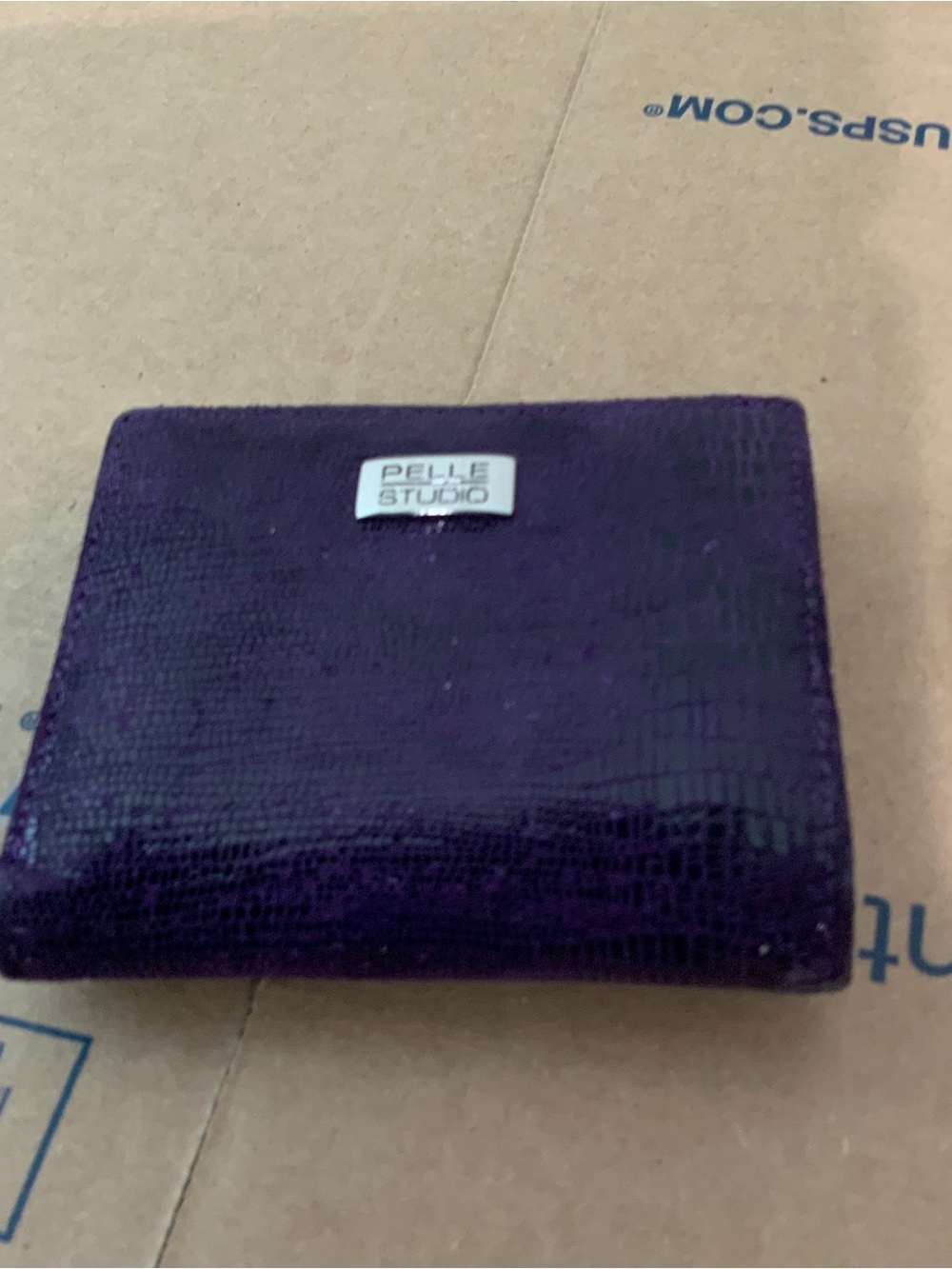 Pelle Studio Deep Purple Textured Compact Wallet